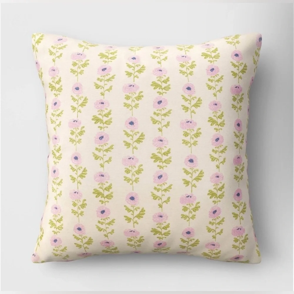 Threshold Natural Happy Easter Throw Pillow 18”x18”